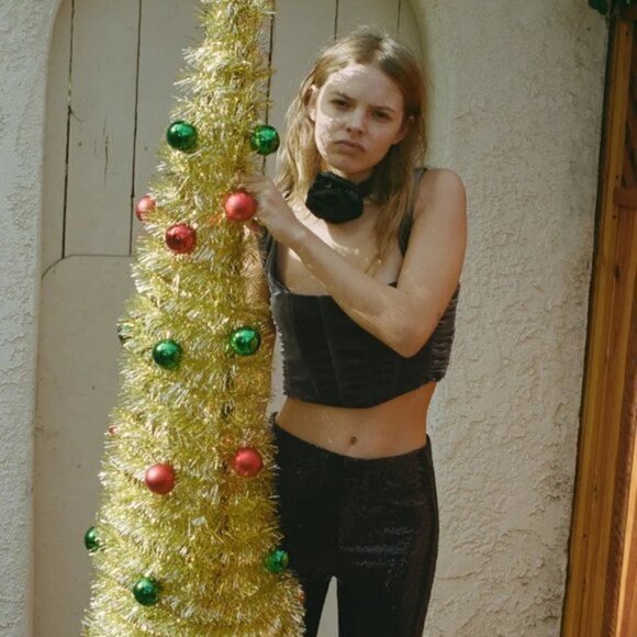 NWT Zara grey crushed velvet corset cropped top, XS - Picture 3 of 10